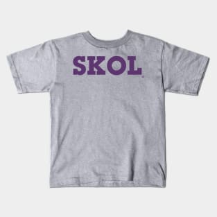 Block Script "SKOL" - (Purple) Kids T-Shirt